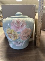 2 piece hand painted porcelain container