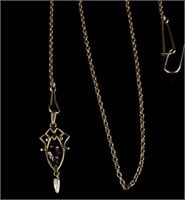 Art Noveau 10K Gold Watch Fob and Necklace Pendant