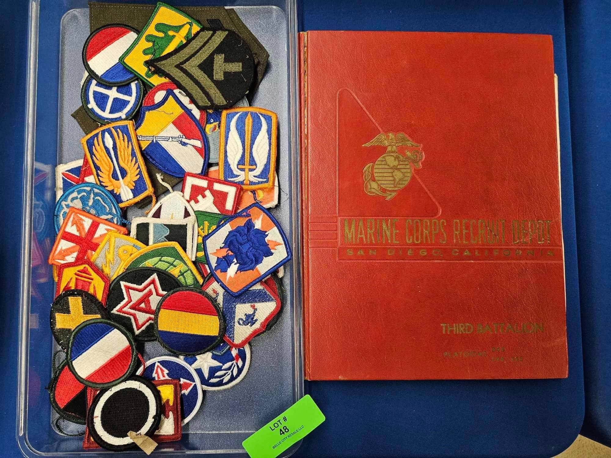 Military Marine Lot 30+ Patches Yearbook/Scrapbook