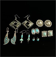 Sterling SIlver and Turquoise Earring Lot