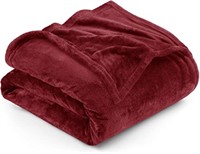 Utopia Bedding Fleece Blanket King Size Burgundy
