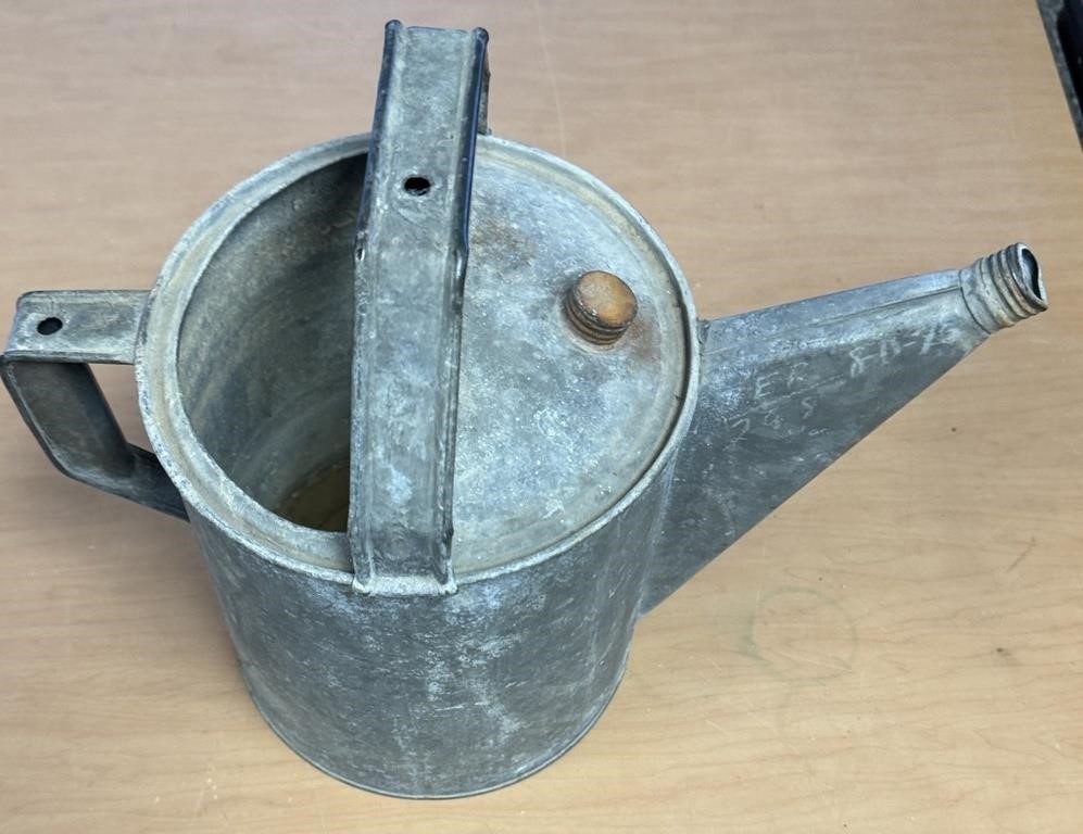 13" GALVANIZED WATERING CAN  / SHIPS /