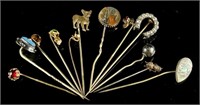 Victorian Stick Pin Lot Figural Etc.