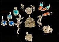 Large Lot of Sterling SIlver Navajo Turquoise Etc