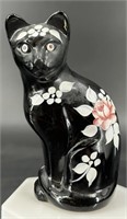 Fenton Glossy Black Hp Stylized Cat By E Brown