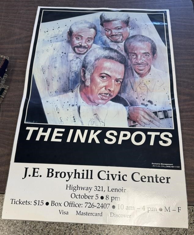 23" X 35" VINTAGE INK SPOTS POSTER / SHIPS