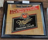 FRAMED MILLER BEER MIRROR