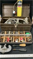 Plumbing supply tool box with contents, Mapp Gas
