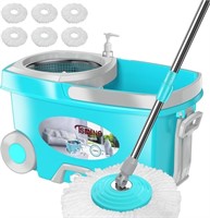 C7601  FunClean Spin Mop and Bucket Set, 61" Handl