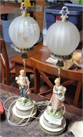 VTG. PORCELAIN SHEPARD FIGURE TABLE LAMPS