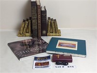 GOLD LEAF BOOK ENDS WONDER BIBLE AND ASSORTED RELI