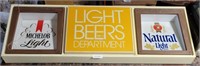 LARGE LIGHTED "LIGHT BEERS DEPARTMENT" SIGN
