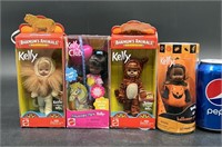 4 Kelly Barbie Dolls in Boxes as Animals