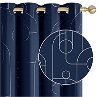 Deconovo Navy Blue Black Out Curtains, Thermal