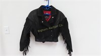 Bermans Black Leather Suede Jacket Womens Med