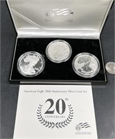 American Eagle 20th Anv Silver Coin 3 Piece Set
