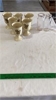 Vintage milk jars, vintage ceramic wine goblet