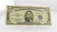 1953 Five Dollar Silver Certificate