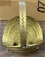 Brass basket scallop shell basket / 8.5" Tall