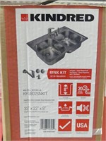 KINDRED 8" STAINLESS STEEL DBL BOWL KITCHEN SINK