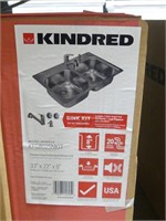 KINDRED 8" STAINLESS STEEL DBL BOWL KITCHEN SINK