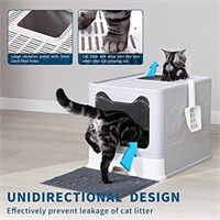 Medario Cat Litter Box with Mat and Scoop, Large