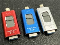 New (lot of 3) 2TB flash drives