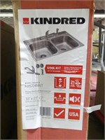 KINDRED 7" STAINLESS STEEL DBL BOWL KITCHEN SINK