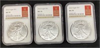 (3) 2022 SILVER AMERICAN EAGLES TYPE 2 MS70