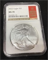 2022 SILVER AMERICAN EAGLE MS70, TYPE 2