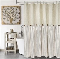 New Farmhouse Shower Curtain,Beige and
