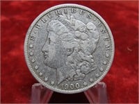 1900-Morgan Silver dollar US coin.