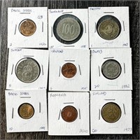 (9) WORLD FORIEGN RANDOM COINS