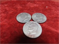 (3)Eisenhower $1 dollar US coins.