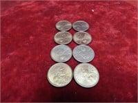 (8)Sacagawea $1 dollar US coins.