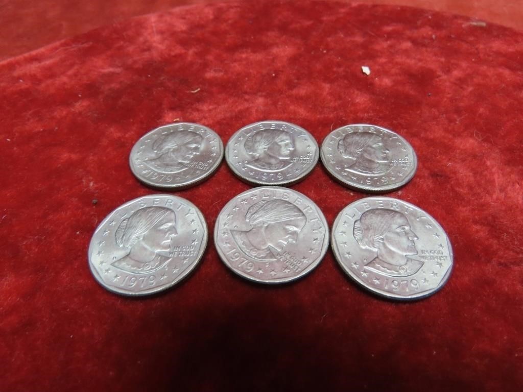 (6)Susan B Anthony $1 dollar US coins.