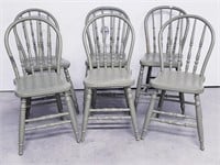 6 - GREEN BENTWOOD CHAIRS