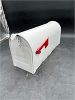 White Metal Mailbox