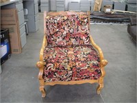 Oversized Wooden Upholstered Chair