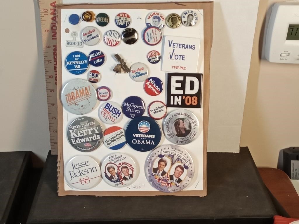 group of vtg & modern political buttons