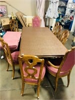 9pcs vintage table and chairs dining room set