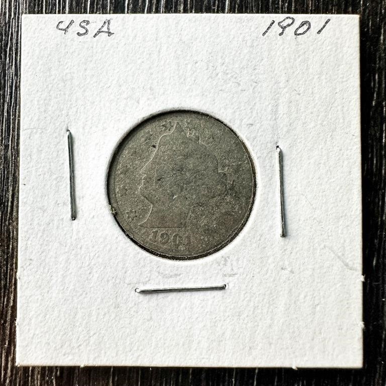 1901 LIBERTY HEAD NICKEL 5C COIN