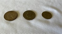 1926 $1 coin, Eisenhower $1 coin, 1972 half $1