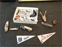 group of various collectibles knives,marbles &