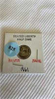 1861 seated liberty half dime