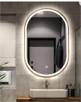 Niccy LED Oval Bathroom Mirror with Stepless