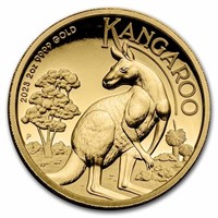 2023 Australia 2 Oz Gold Kangaroo Proof Hr W/ Coa