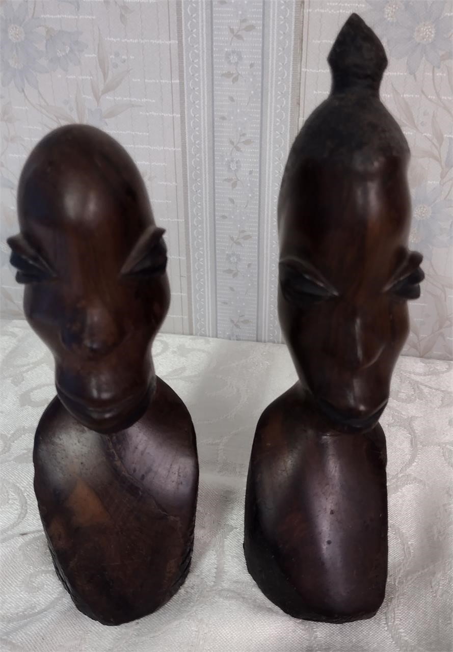 Handcarved African Man & Woman African EBONY WOOD