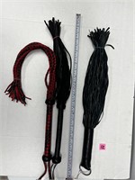 3 Genuine Leather Whips- Floggers/ Adult Toy/ New