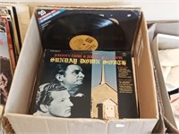 box of various 33rpm records